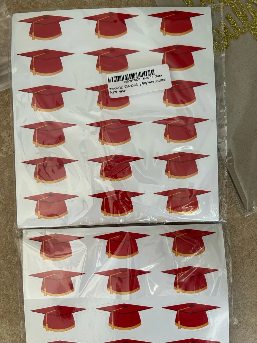 Graduation Party Banner and Cake Toppers and stickers